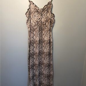 Wild Fable Neutral Snake Print Maxi Slip Dress